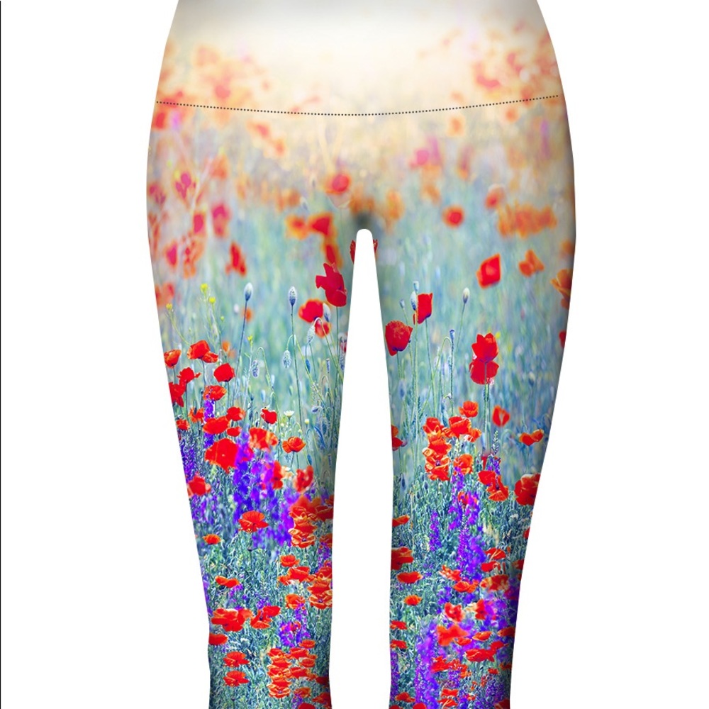 Red tiger yoga capris